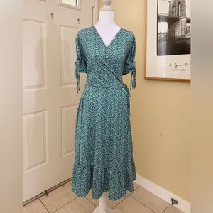NWT Keluummi Floral Teal Midi Dress Size 16